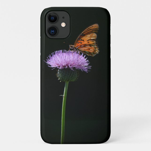 Schmetterling auf Lila Wildblume Telefoncase Case-Mate iPhone Hülle (Rückseite)