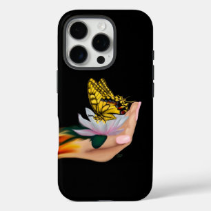 Schmetterling auf Lotus Bloom iPhone 16 Pro Hülle
