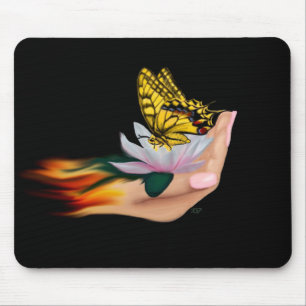 Schmetterling auf Lotus Bloom Mousepad
