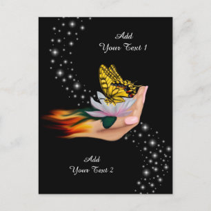 Schmetterling auf Lotus Bloom Postkarte