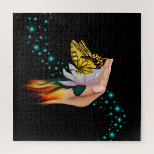 Schmetterling auf Lotus Bloom Puzzle