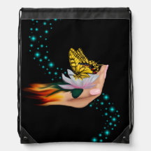 Schmetterling auf Lotus Bloom