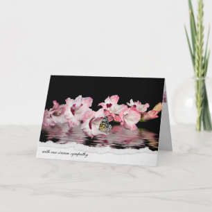 Schmetterling auf rosa Gladiole zur Anteilnahme Karte
