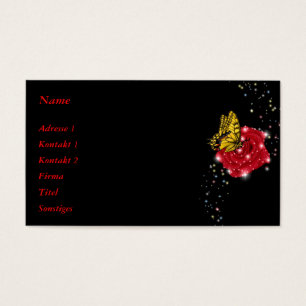 Schmetterling auf rote Rose mit Raindrops und Ster