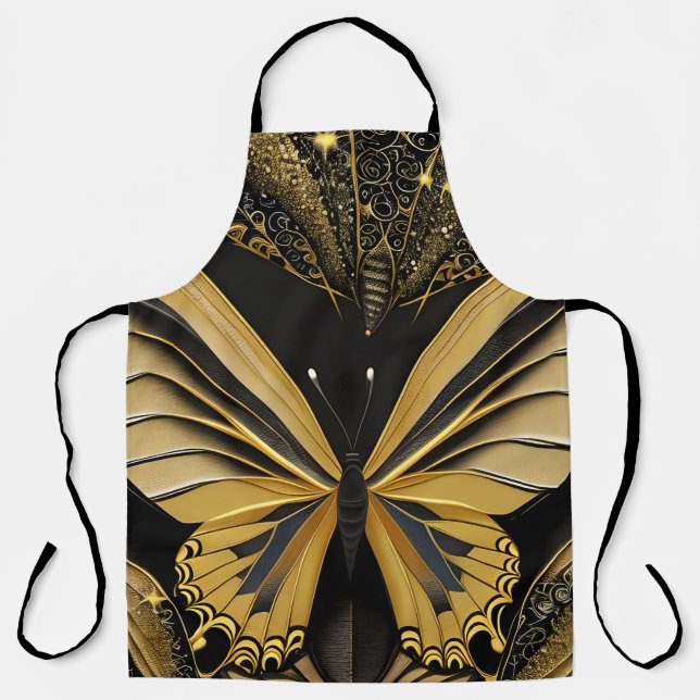 Schmetterling auf schwarz schürze (Vorderseite)