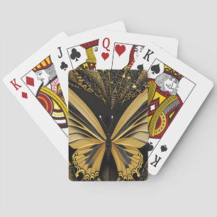 Schmetterling auf Schwarz Spielkarten