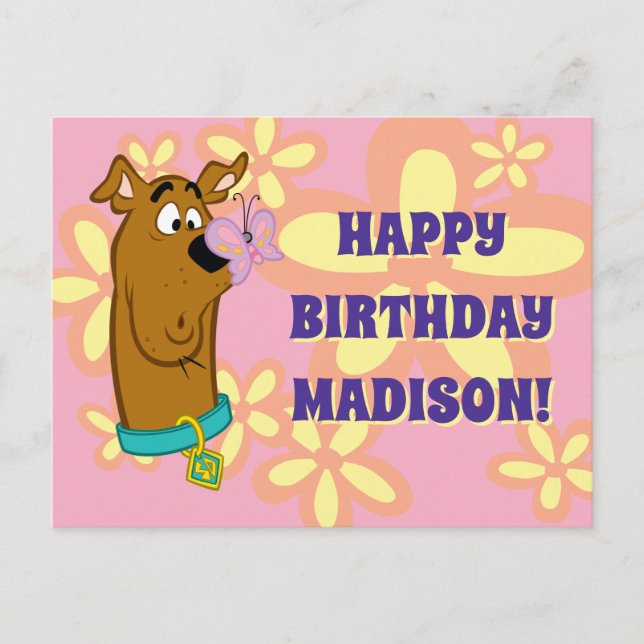 Schmetterling auf Scooby-Doos Nase Postkarte (Vorderseite)