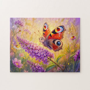 Schmetterling auf Sommerflieder im Spätsommer Puzzle