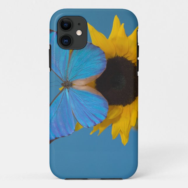 Schmetterling auf Sonnenblume Case-Mate iPhone Hülle (Rückseite)