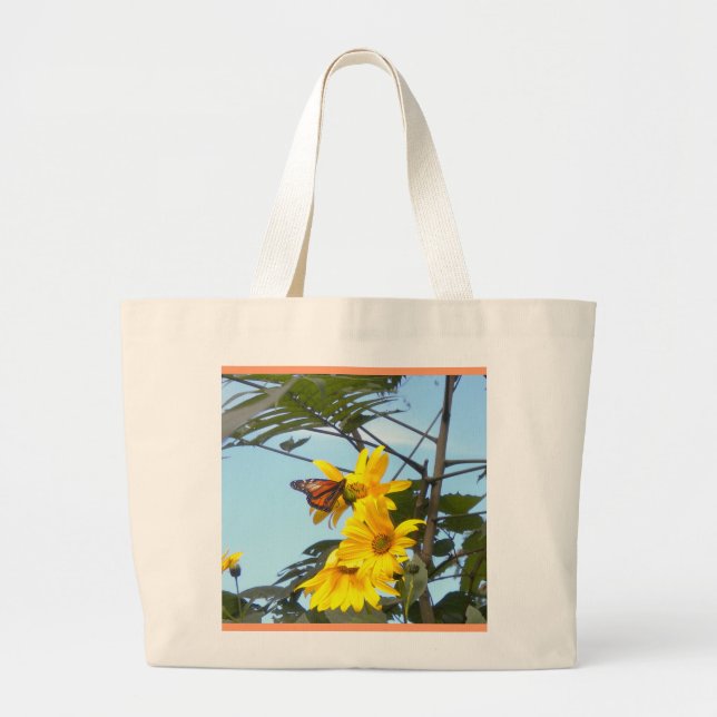 Schmetterling auf Sonnenblumen Tote Tasche (Vorne)