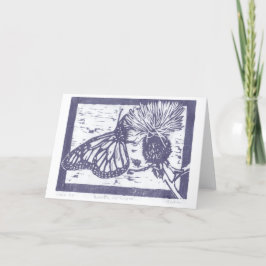 Schmetterling auf thistle japanischen Holzblock Pr Dankeskarte