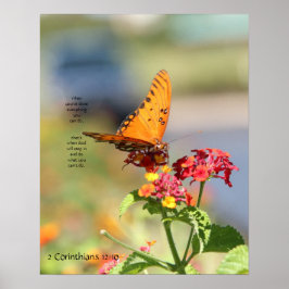 Schmetterling auf Wildblumen, Scripting Verse Poster