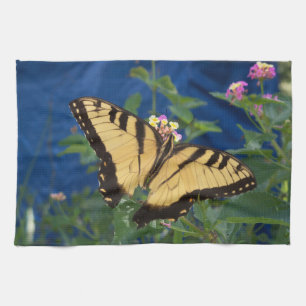 Schmetterling aus Gelb und Schwarz auf einem Frack Geschirrtuch