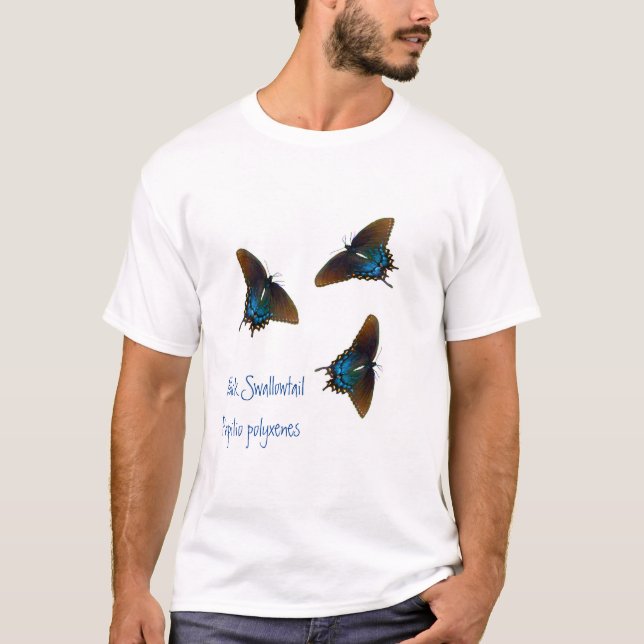 Schmetterling aus schwarzem Frack T-Shirt (Vorderseite)