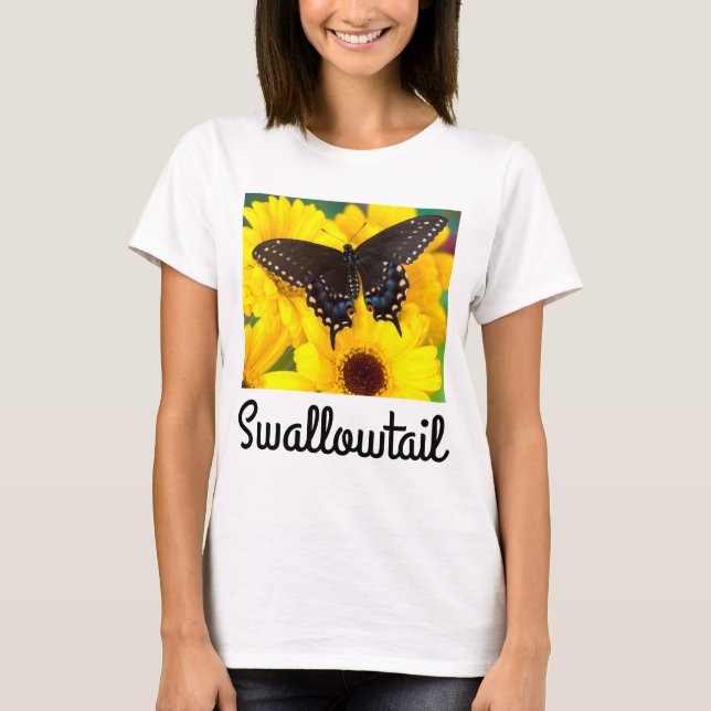 Schmetterling aus schwarzem Frack T-Shirt (Vorderseite)