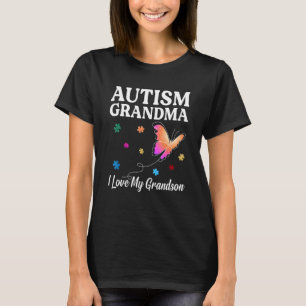 Schmetterling Autismus Oma Ich liebe meinen Enkel T-Shirt