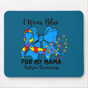 Schmetterling Autismus Schleife ich trage Blau für Mousepad