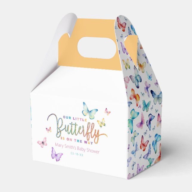 Schmetterling Baby Showbox - Aquarell Geschenkschachtel (Vorderseite)