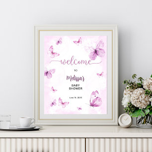 Schmetterling Baby Shower Begrüßung Poster