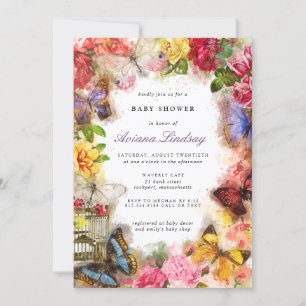 Schmetterling Baby Shower Einladung