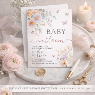 Schmetterling Baby Shower Einladung Mädchen