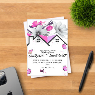 Schmetterling Baby Shower Einladung, Rosa Lila Po Acryleinladungen