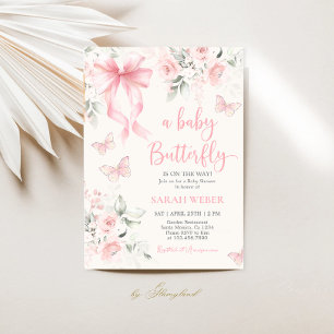 Schmetterling Baby Shower Mädchen Einladung