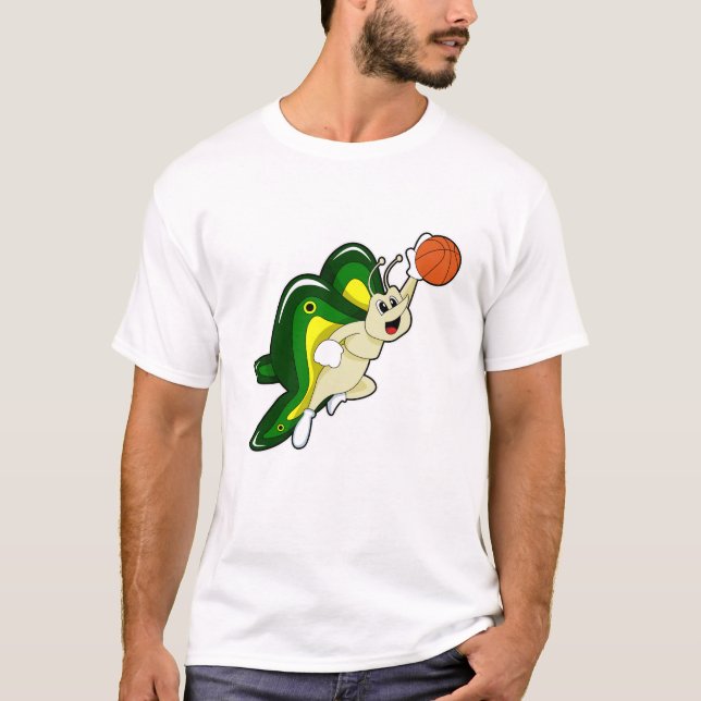 Schmetterling beim Basketball-Sport T-Shirt (Vorderseite)