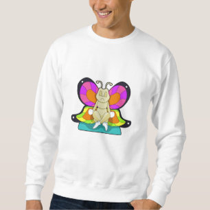 Schmetterling beim Yoga in Cross-Binary Sweatshirt
