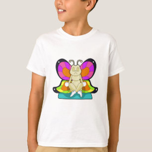 Schmetterling beim Yoga in Cross-Binary T-Shirt