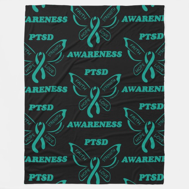 Schmetterling/Bewusstsein...PTSD Fleece Blanket (Vorderseite)
