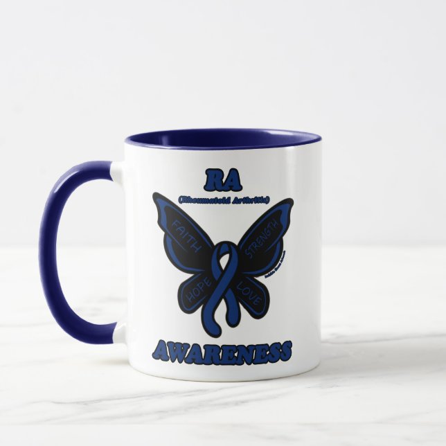 Schmetterling/Bewusstsein...Rheumatoide Arthritis  Tasse (Links)