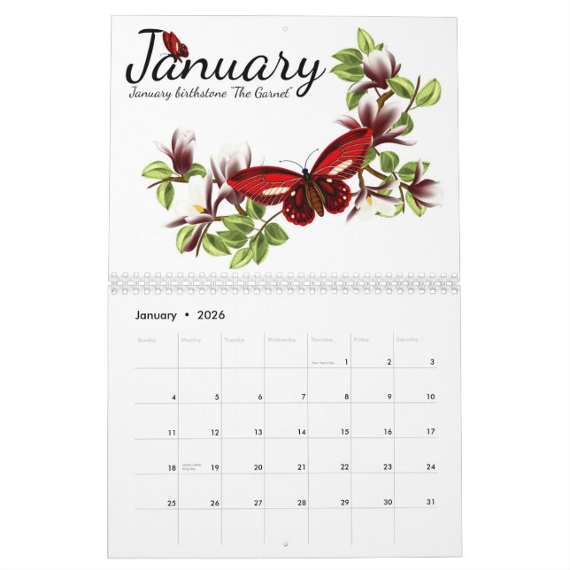 Schmetterling Birthstone Kalender 2014 (Jan 2026)