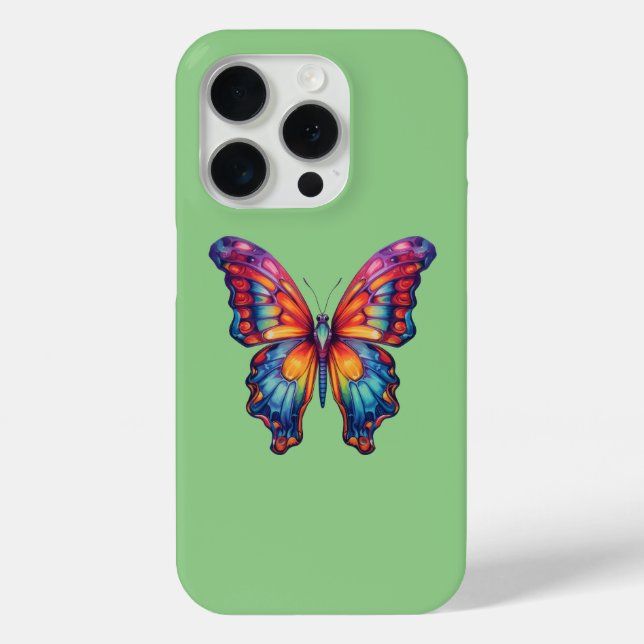 Schmetterling Blau Orange Flügel Case-Mate iPhone Hülle (Rückseite)