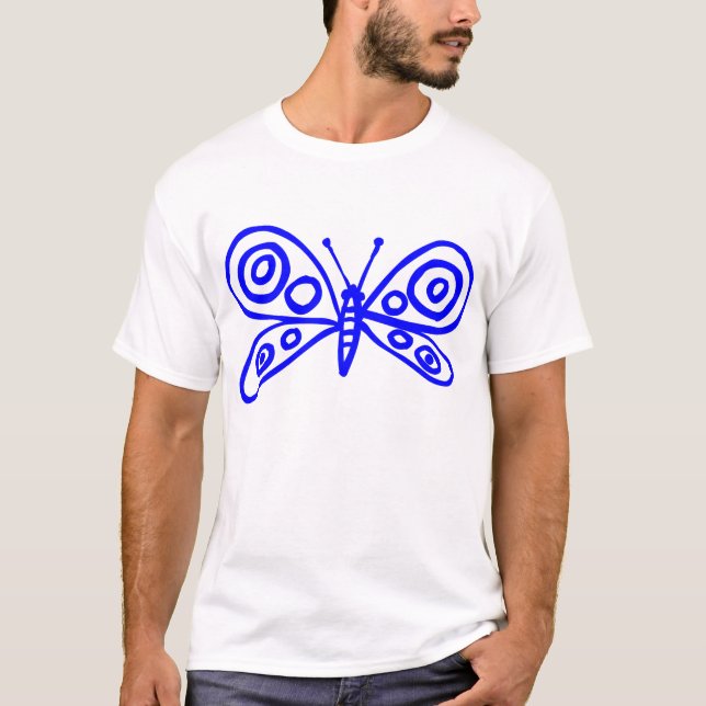 Schmetterling - Blau T-Shirt (Vorderseite)