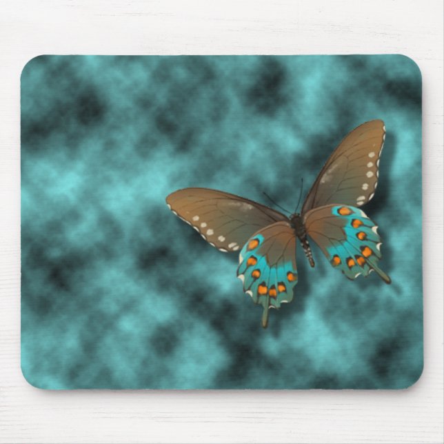Schmetterling: Blau und Brown-Frack Mousepad (Vorne)