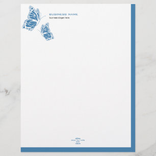 Schmetterling blaue u. weiße elegante moderne briefbogen