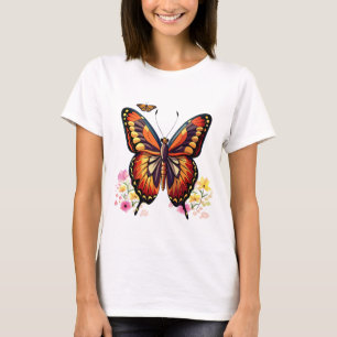 Schmetterling, Blume T-Shirt