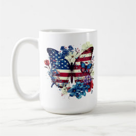 Schmetterling, Blume, Unabhängigkeitstag Kaffeetasse