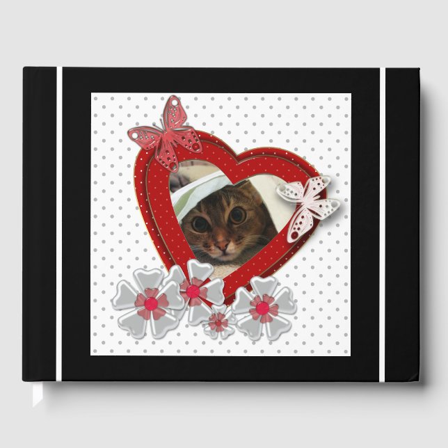 Schmetterling Blume Valentinstag Liebe wir Gästebuch (Vorderseite)