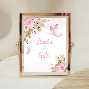 Schmetterling Blumen Baby Shower Bücher und Gesche Poster