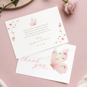 Schmetterling Blumen Baby Shower Dankeskarten Dankeskarte