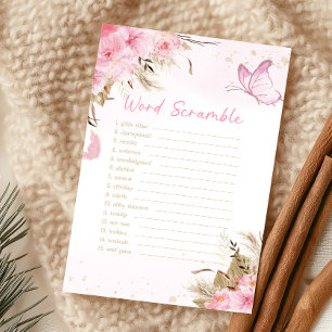 Schmetterling Blumen Baby Shower Wortverwirrung Sp