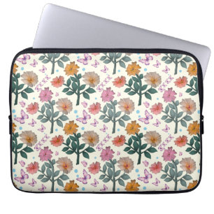 Schmetterling Blumen Garten Muster Laptopschutzhülle