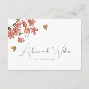 Schmetterling Blumen Hochzeitswünsche Brautparty  Begleitkarte