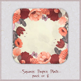 Schmetterling-Blüte Pappteller