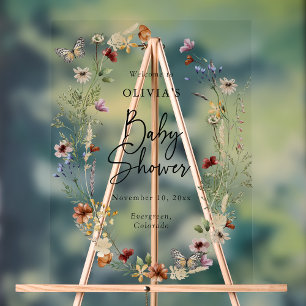 Schmetterling Boho-Baby-Party-Akryschild Acrylschild
