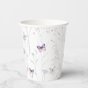 Schmetterling Boho Wildflower Mädchen Baby Shower Pappbecher