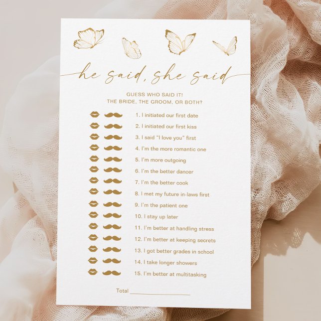 Schmetterling Brautparty sagte er sagte, sie sagte (Von Creator hochgeladen)
