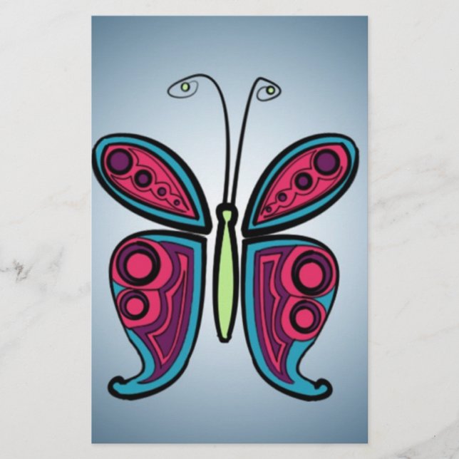 Schmetterling Briefpapier (Vorderseite)